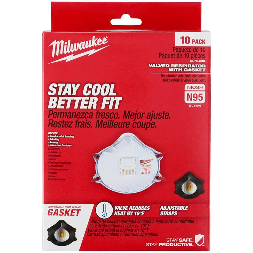 N95 Valved Respirator with Gasket - 10 Pack