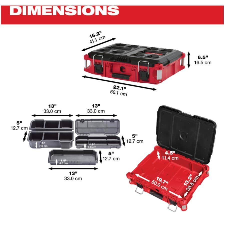 Packout 22" x 16" x 6.5" Tool Box