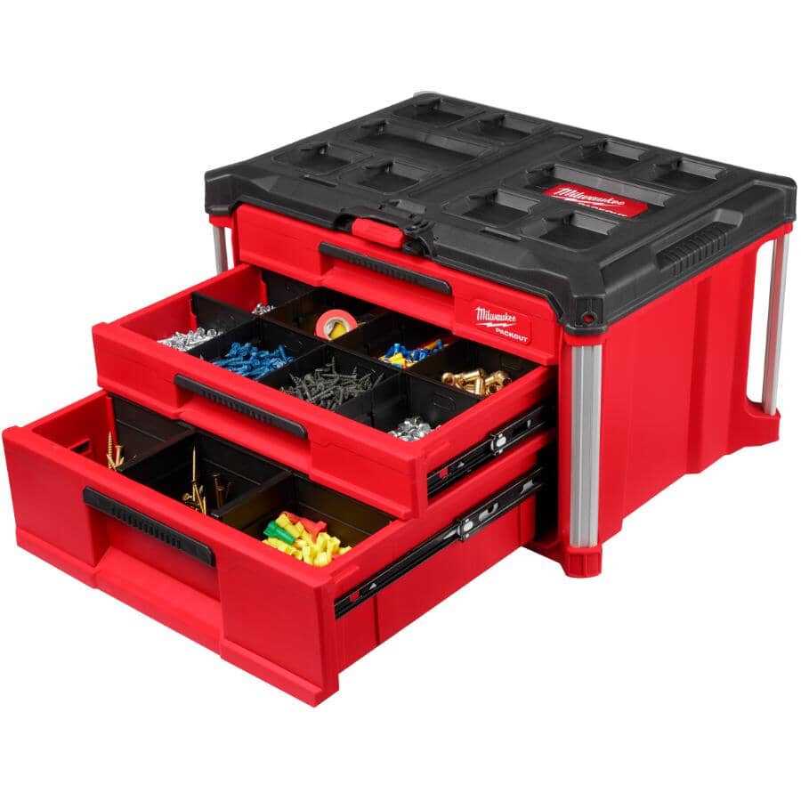 Packout Multi-Depth 3 Drawer Tool Box - 22.2" x 14.3" x 14.3"