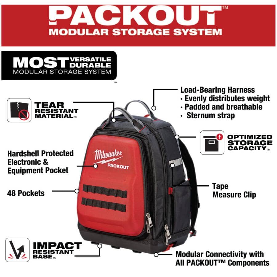 Packout Ultimate Tool Bag Backpack - 48 Pockets