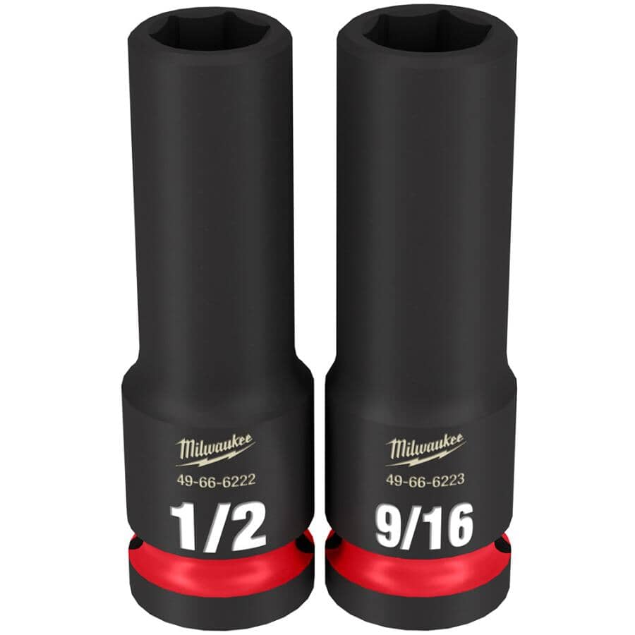 Shockwave Impact Duty 1/2" Drive SAE Deep Socket Set - 12 Piece, with Case