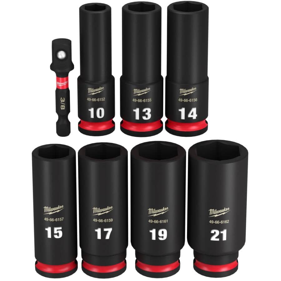 Shockwave Impact Duty 3/8" Drive Metric Deep Socket Set - 8 Piece