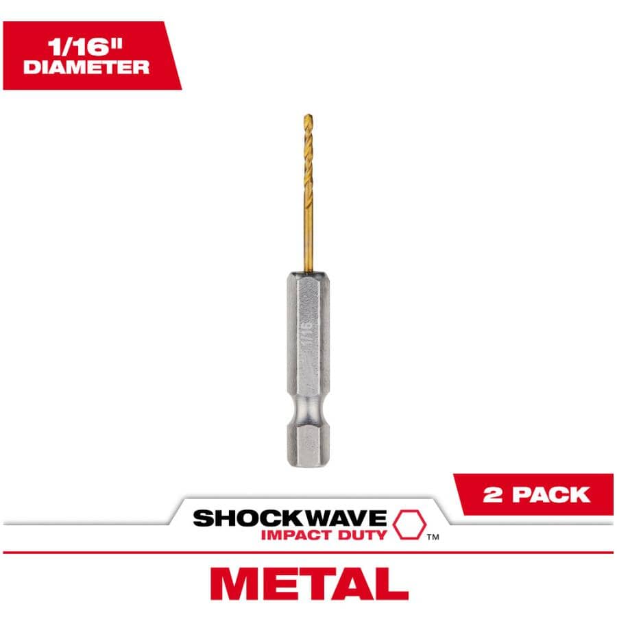 Shockwave Red Helix 1/16" Titanium Drill Bit - 2 Piece