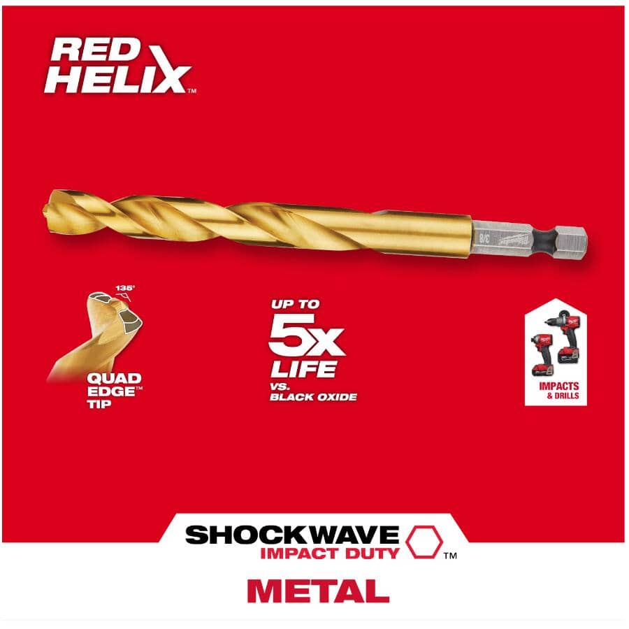 Shockwave Red Helix 1/2" Titanium Drill Bit