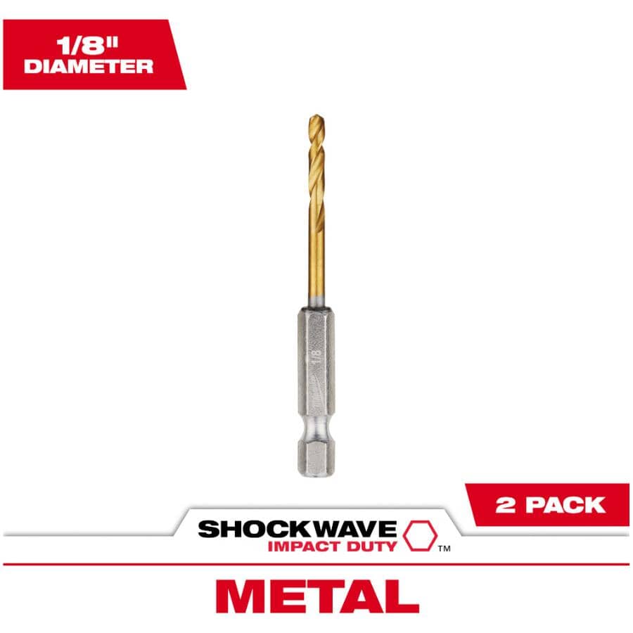 Shockwave Red Helix 1/8" Titanium Drill Bit - 2 Piece