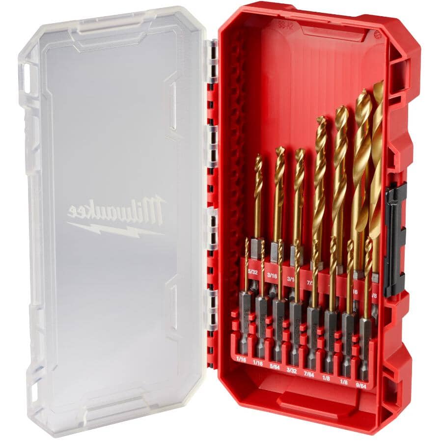 Shockwave Red Helix Titanium Drill Bit Set - 15 Piece
