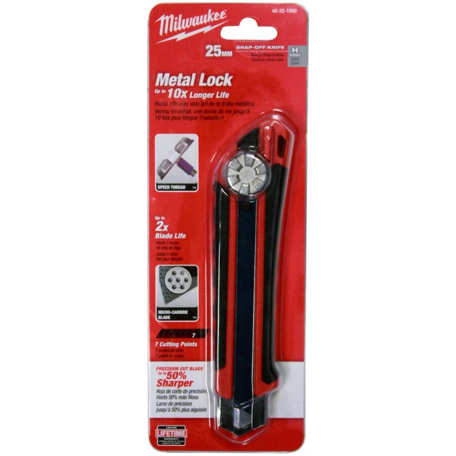 Snap Off Precision Cut Blade Utility Knife - with Metal Lock, 25 mm, Heavy Duty