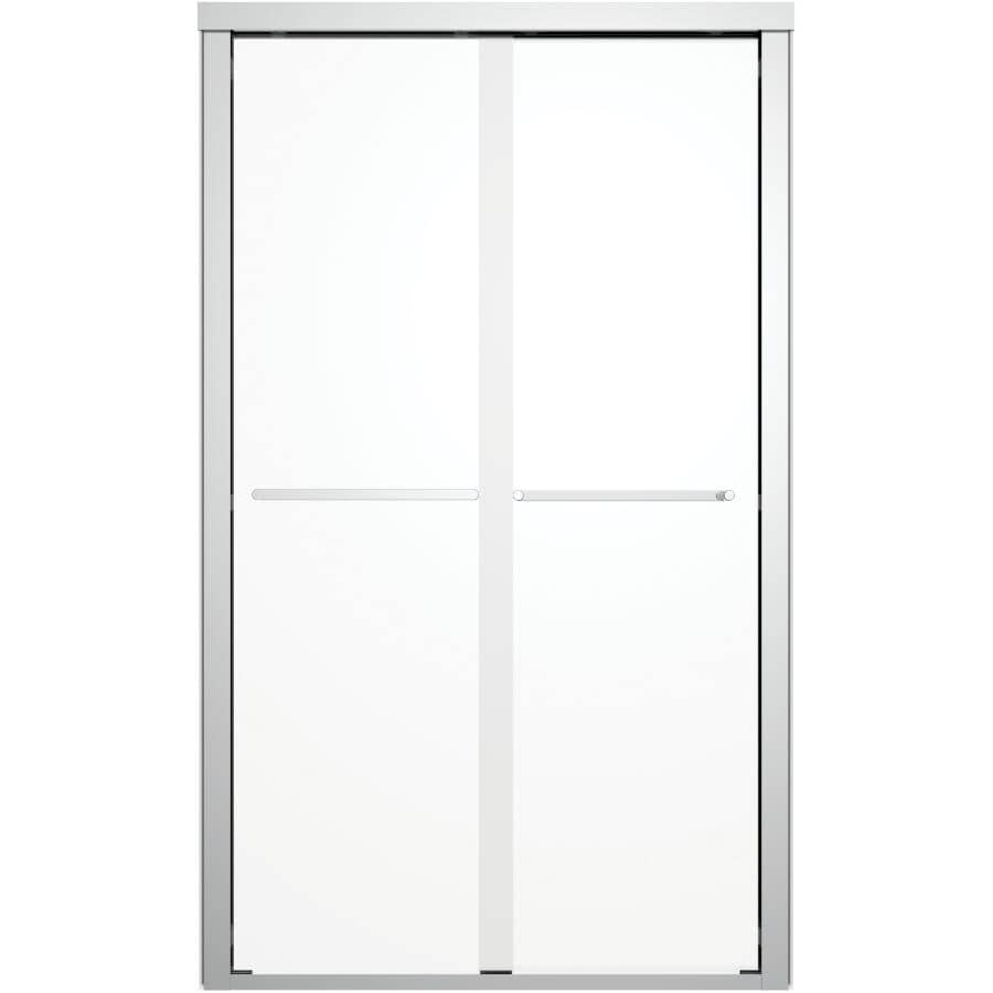 41" to 44" x 73" Maynor Bypass Shower Door - 8mm Glass & Silver Trim