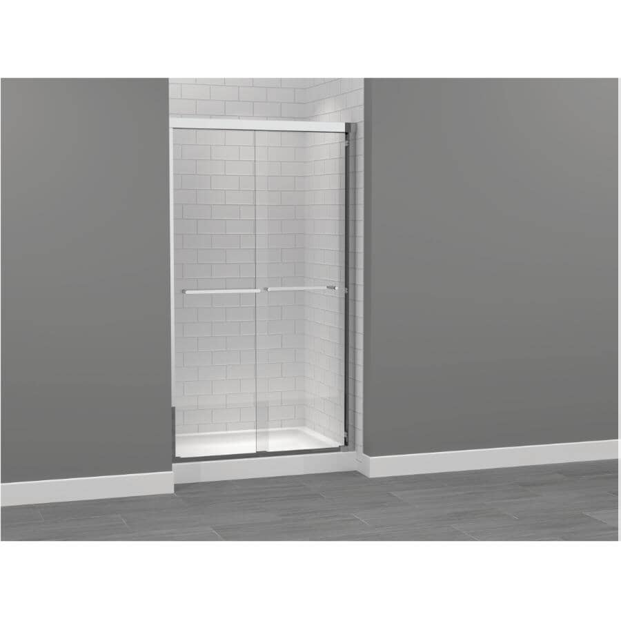 41" to 44" x 73" Maynor Bypass Shower Door - 8mm Glass & Silver Trim