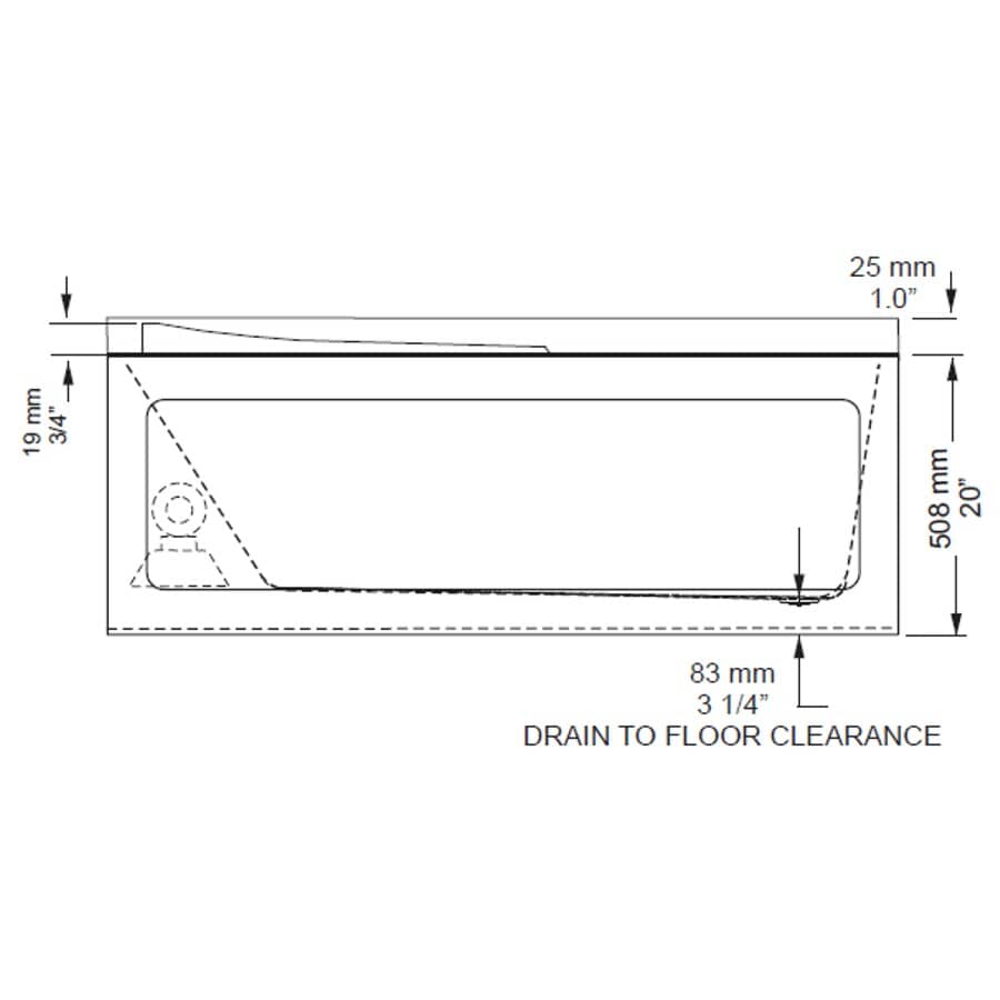 60" x 30" Prescott Acrylic Tub - with Right Hand Drain + Skirt, White