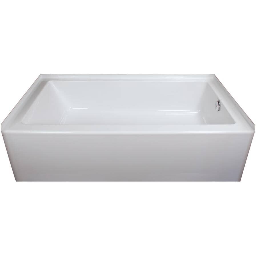 60" x 30" x 16" Austin 16 Acrylic Tub - with Right Hand Drain, White