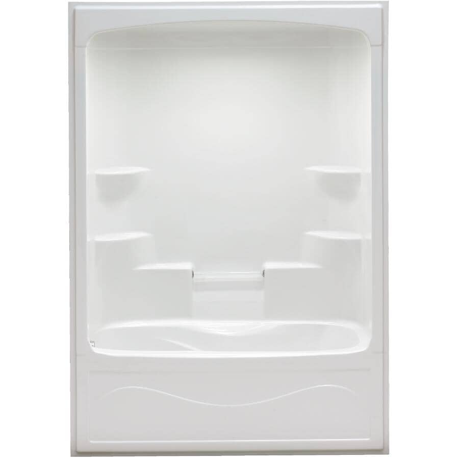 60" x 33.5" Liberty 1 Piece Acrylic Tub Shower - with Left Hand Drain, White