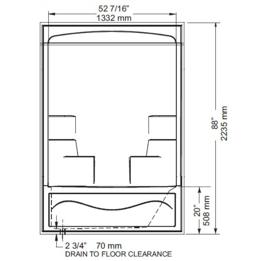 60" x 33.5" Liberty 1 Piece Acrylic Tub Shower - with Left Hand Drain, White
