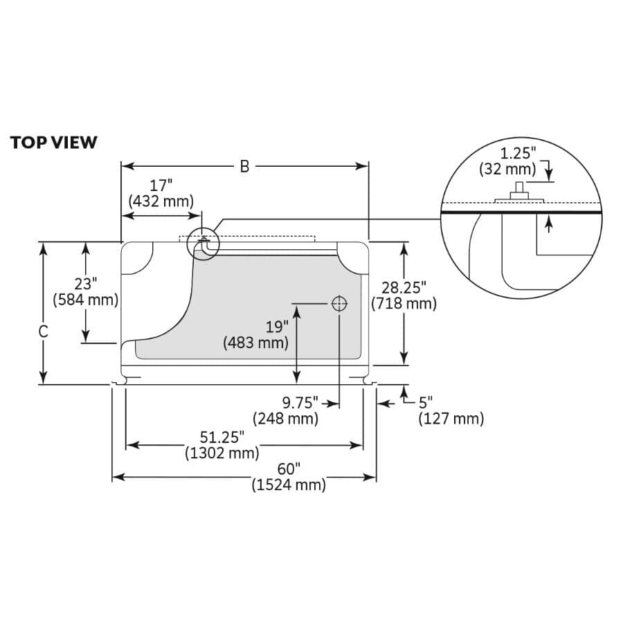 60" x 34.25" Madison 5, 3 Piece Acrylic Shower Cabinet - with Right Hand Drain & Left Seat, White