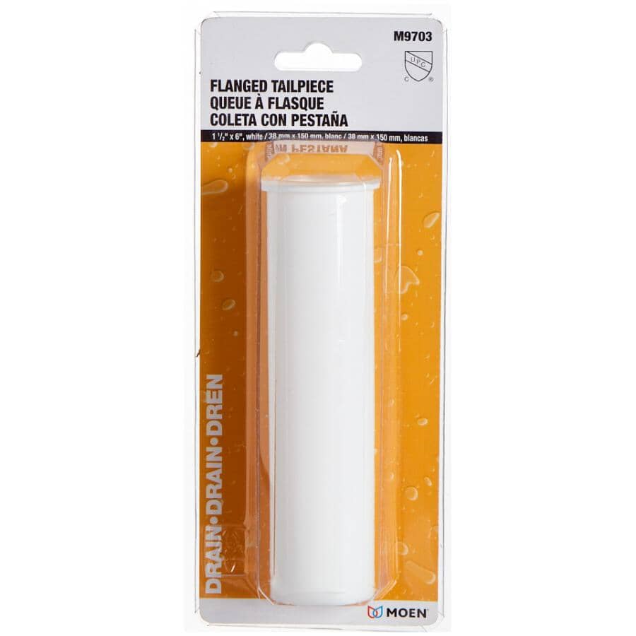 1-1/2" x 6" Plastic Flanged Drain Tailpiece