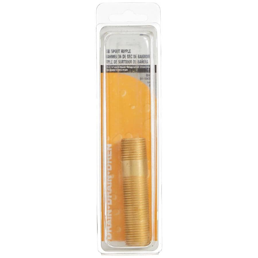 1/2" x 3-1/4" Coarse Thread Tub Spout Nipple