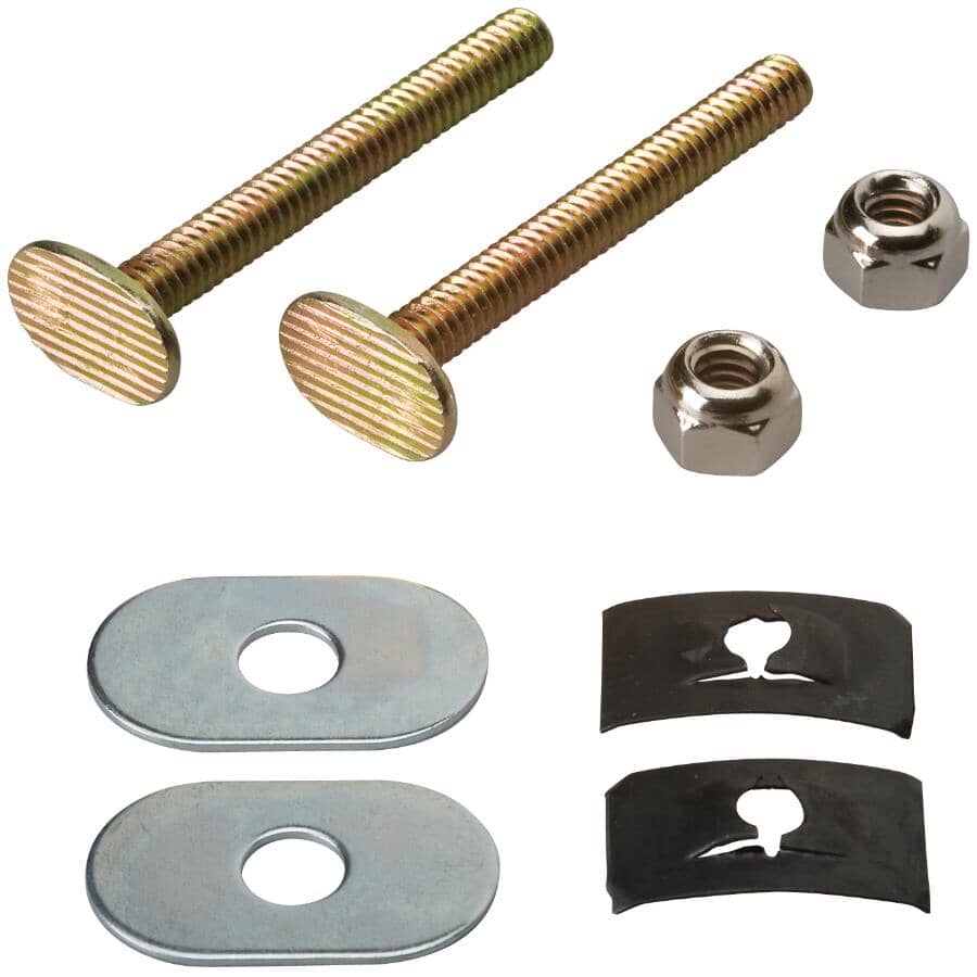 1/4" x 2-1/4" Brass Plated Toilet Bolt Set