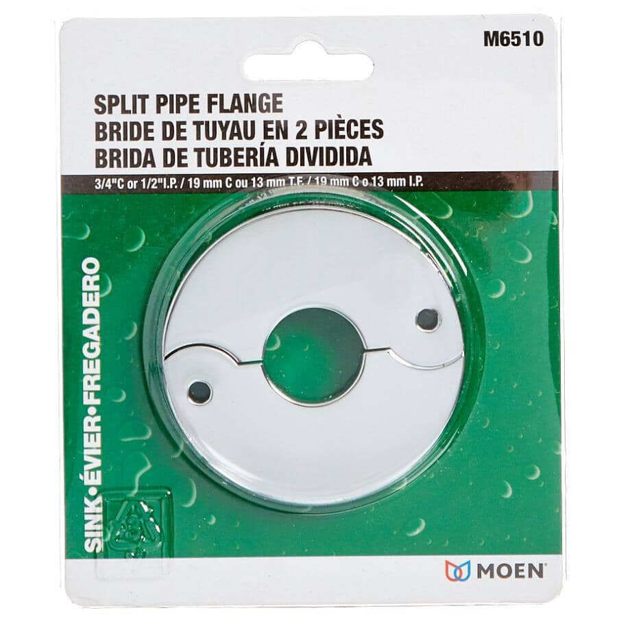3/4" Copper or 1/2"IPS Split Pipe Flange - Chrome Plated Steel