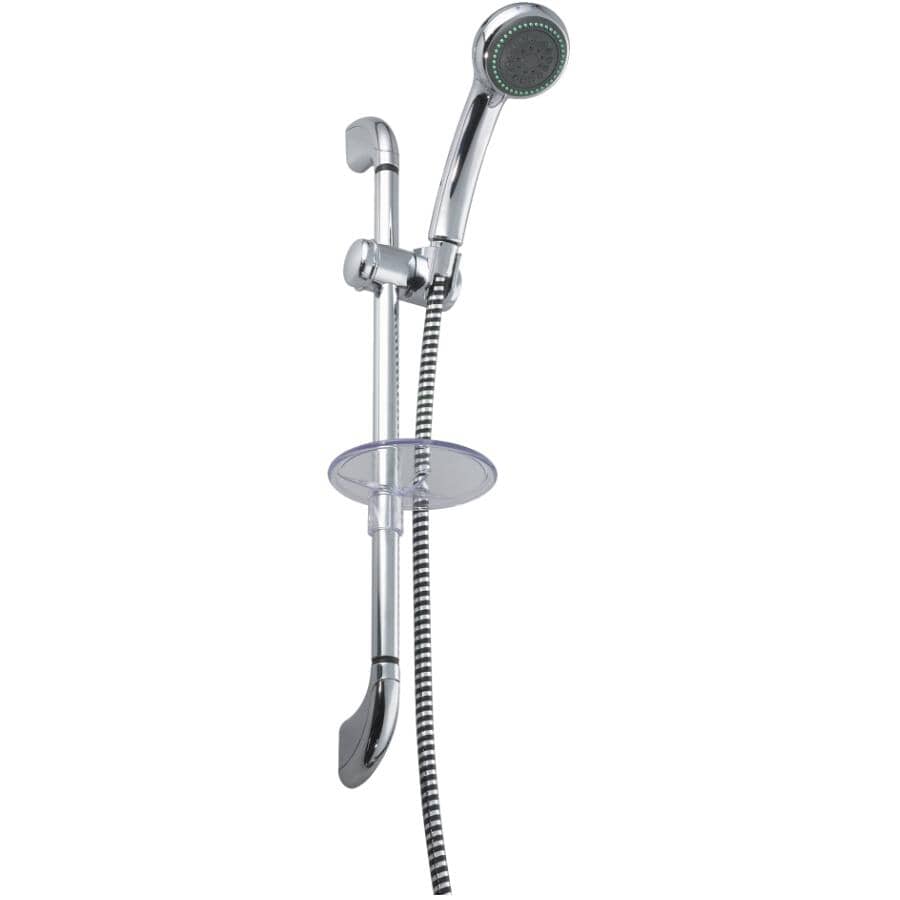 5 Setting Handheld Showerhead - with Slide Bar, Chrome