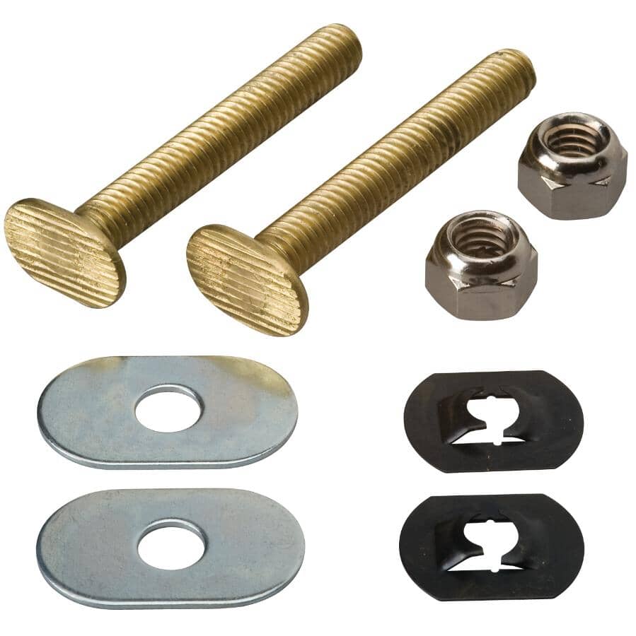 5/16" x 2.25" Solid Brass Toilet Bolt Set