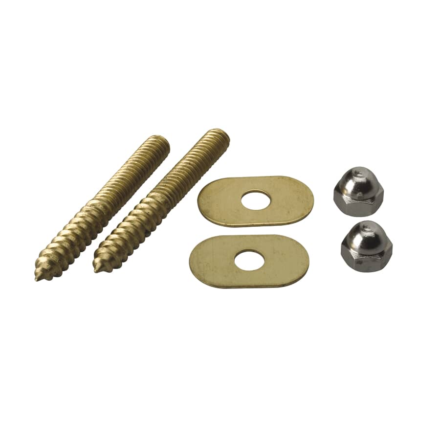 5/16" x 2.5" Solid Brass Toilet Screw Set