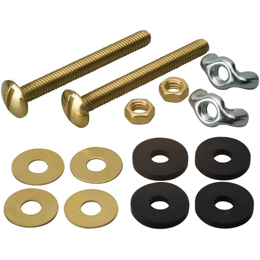 5/16" x 3" Solid Brass Tank Bowl Bolt Set