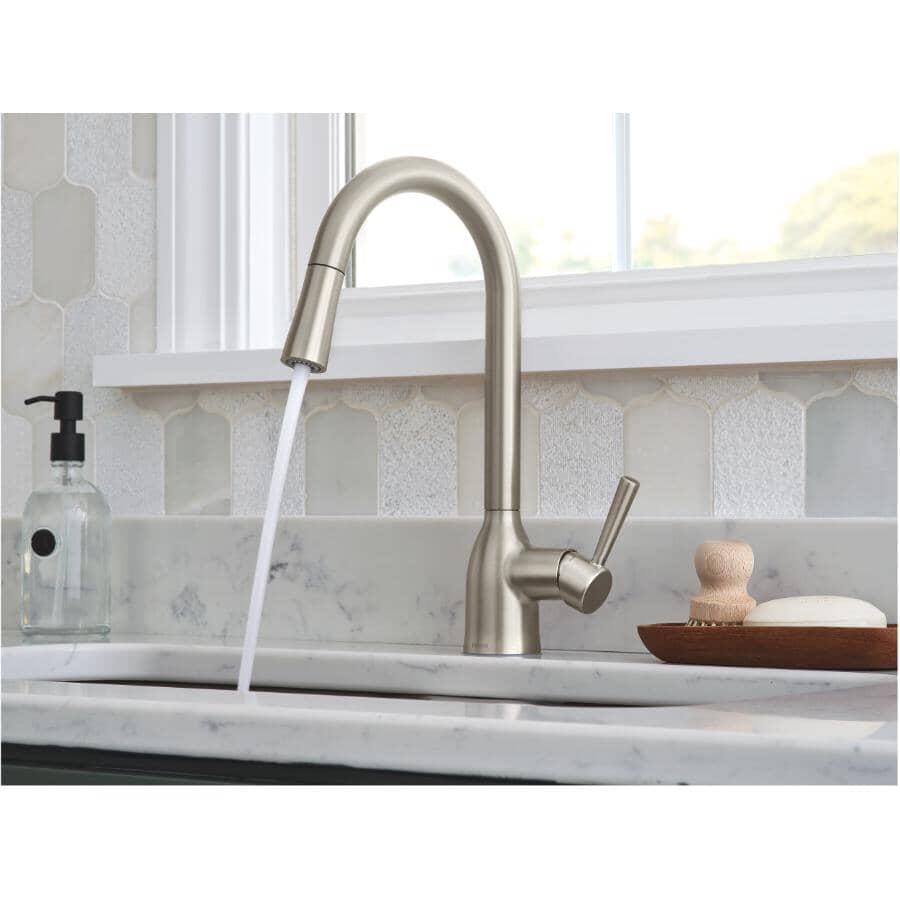 Adler Single Handle Pull-Down Kitchen Faucet - Spot Resistant Stainless Steel