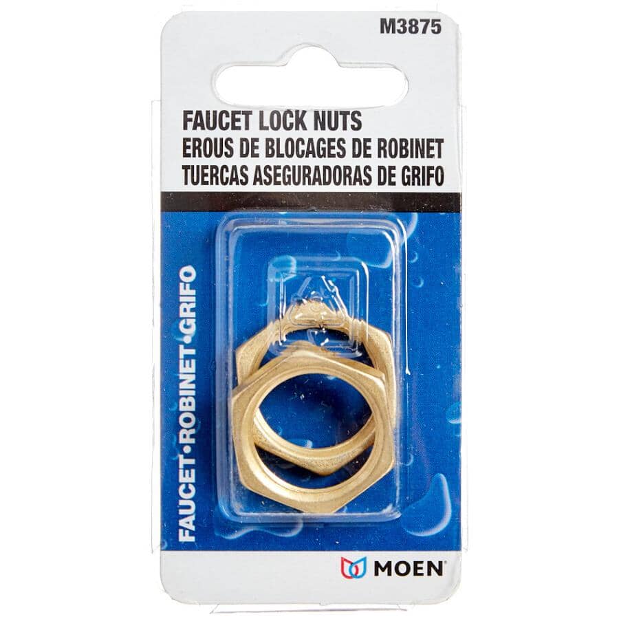 Faucet Lock Nuts - Brass, 2 Pack