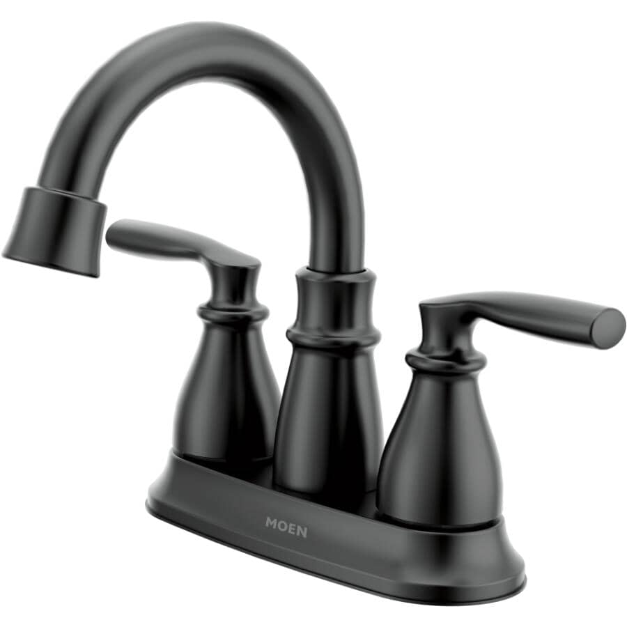 Hilliard Two Handle Centerset Lavatory Faucet - Matte Black, High Arc