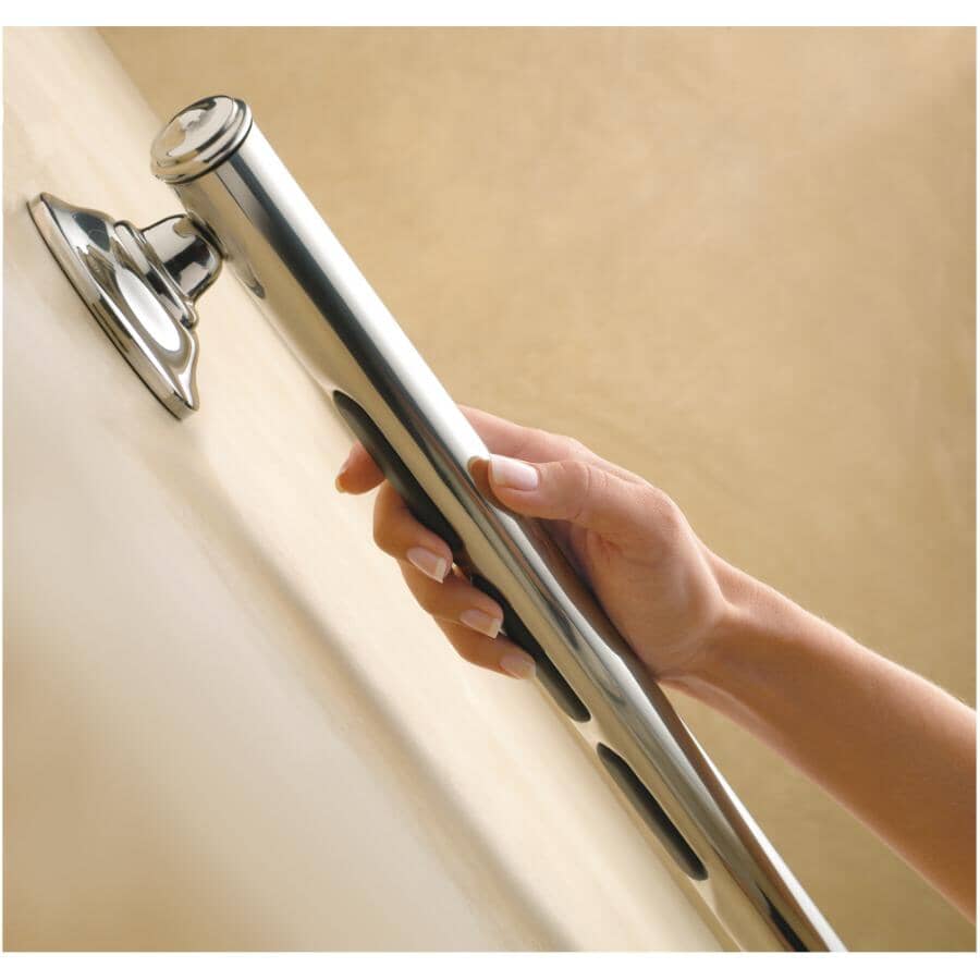 16" Chrome Elegance Grab Bar with Grip Pads