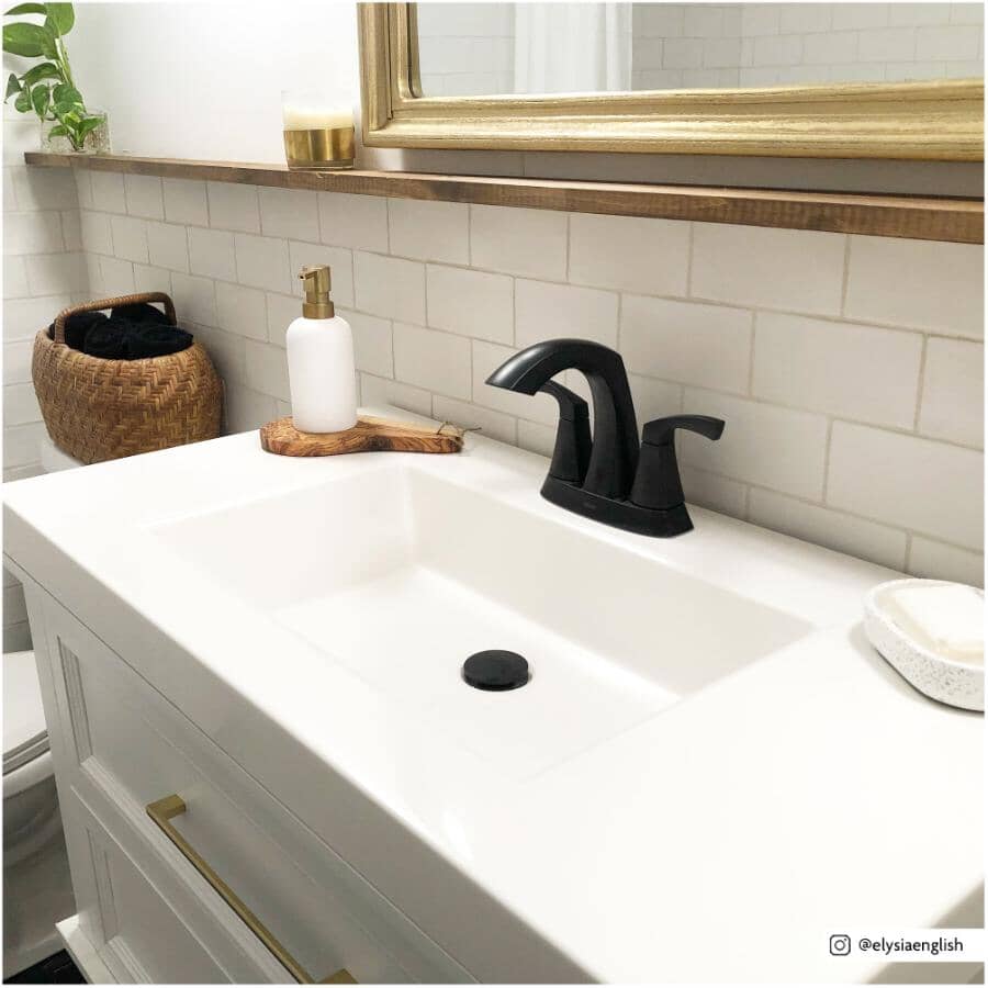 Lindor 2 Handle Centerset Lavatory Faucet - Matte Black