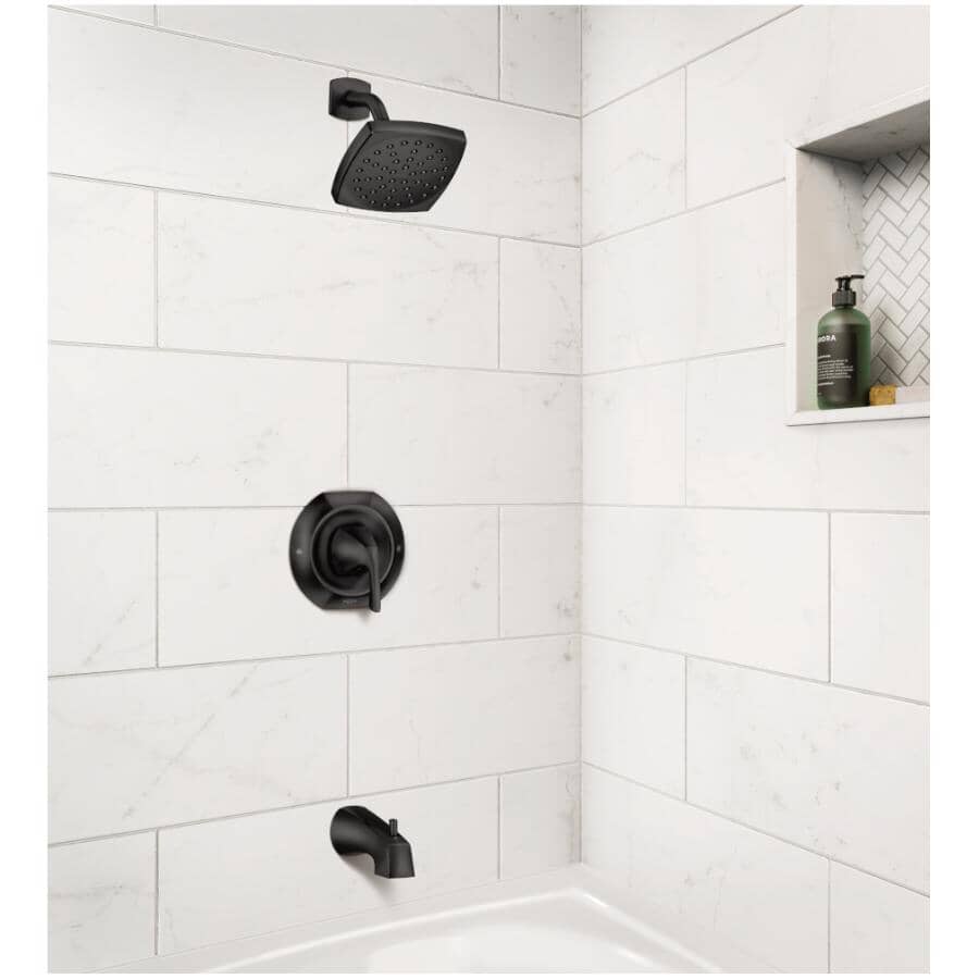 Lindor Single Handle Pressure Balanced Tub & Shower Faucet - Matte Black