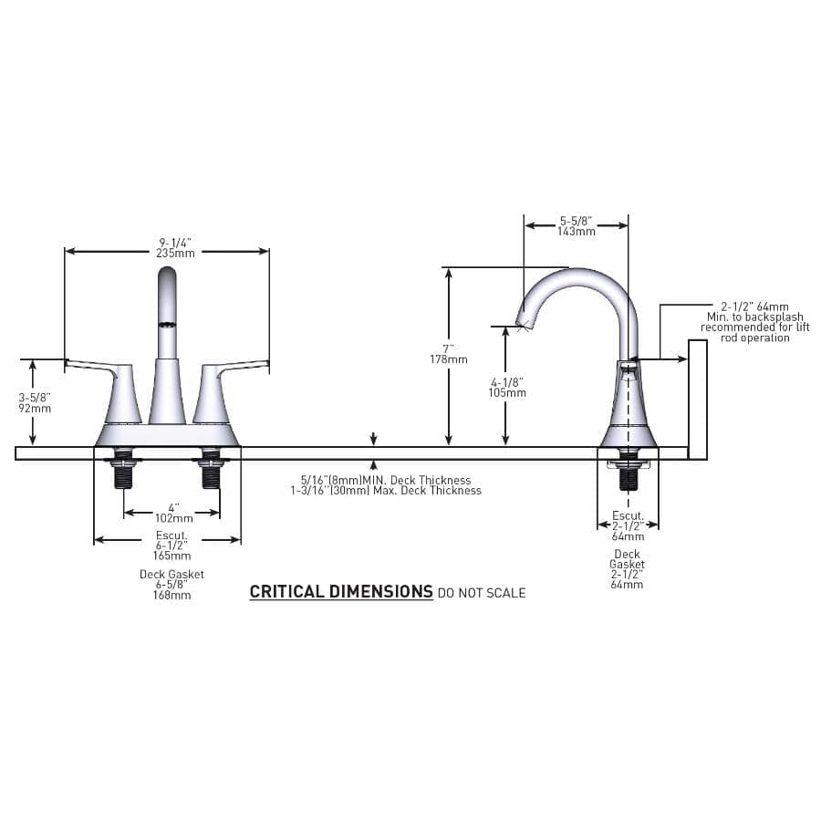 Mikah Two Handle Centerset Lavatory Faucet - Matte Black