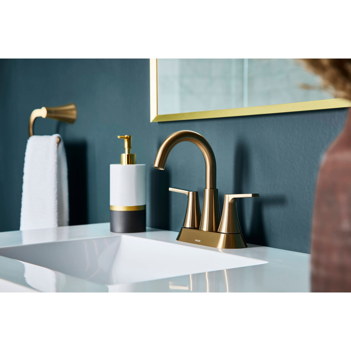 Mikah Two Handle Widespread Lavatory Faucet - Bronzed Gold