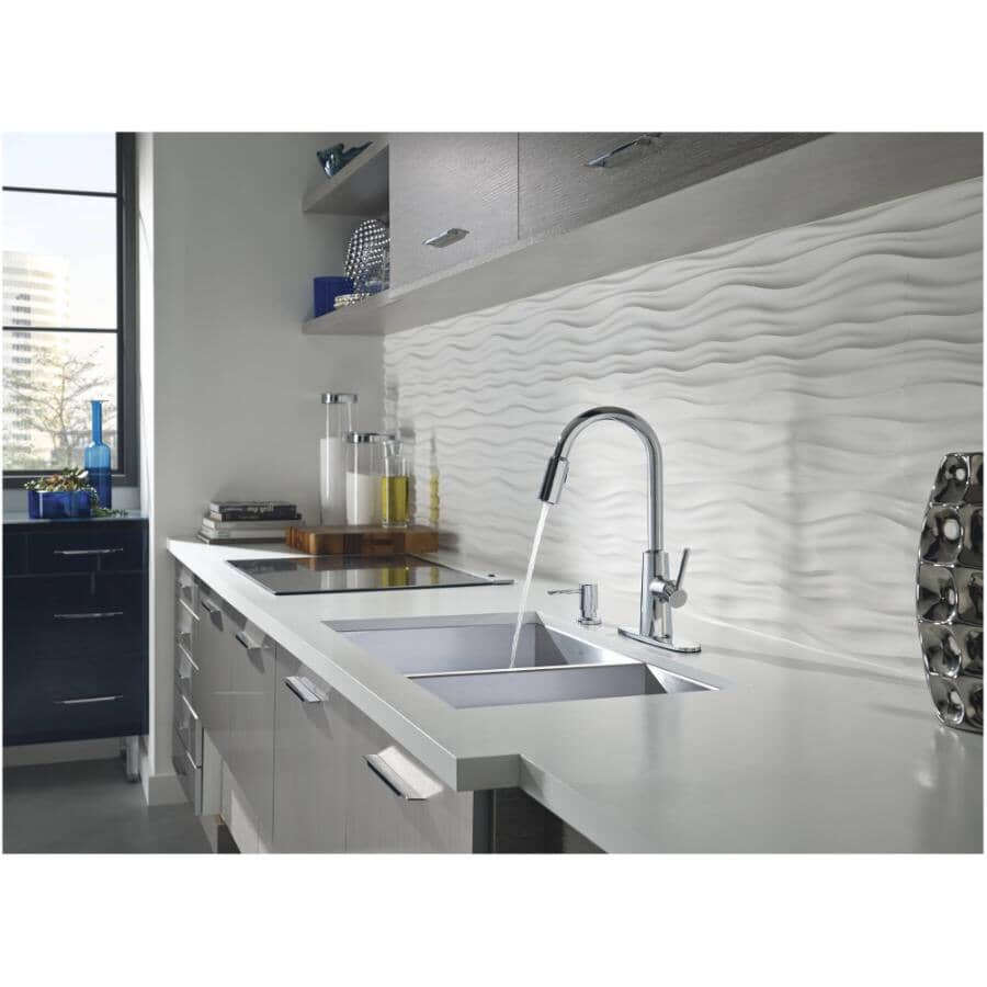 Nori Single Handle Pull-Down Kitchen Faucet - with Soap Dispenser, Chrome