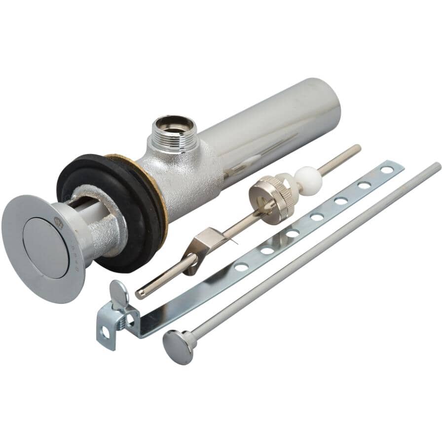 Pop-Up Sink Drain Assembly - with Overflow Opening, Chrome