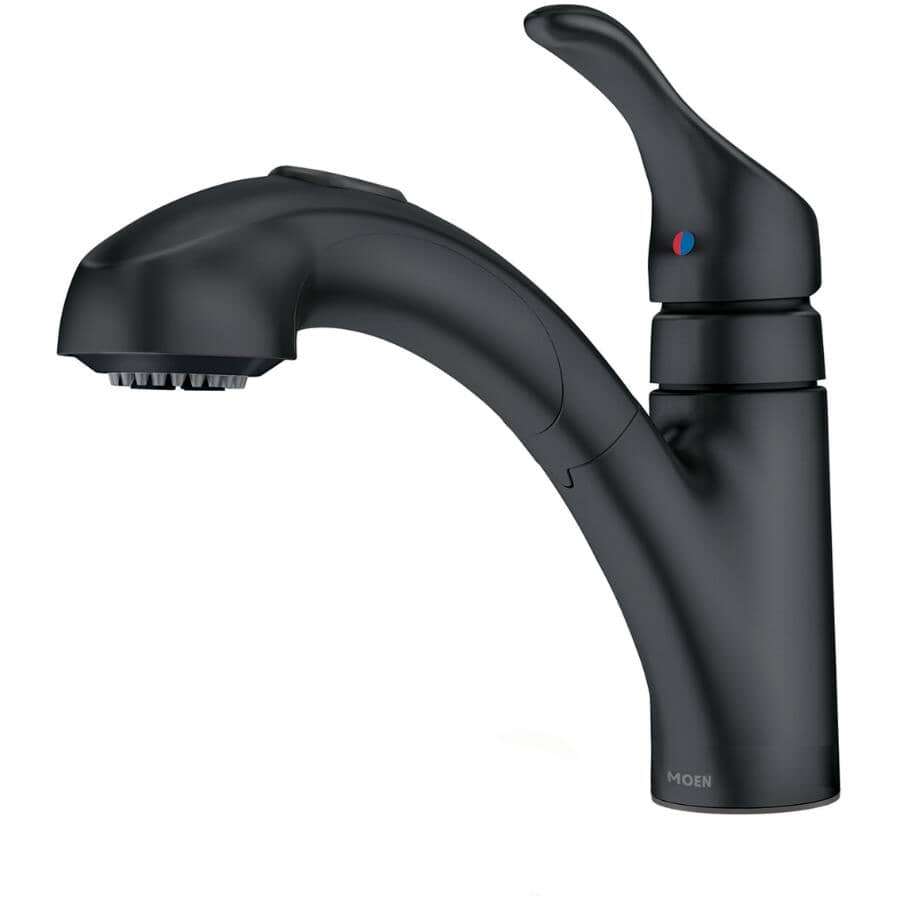 Renzo Single Handle Pull-Out Kitchen Faucet - Matte Black
