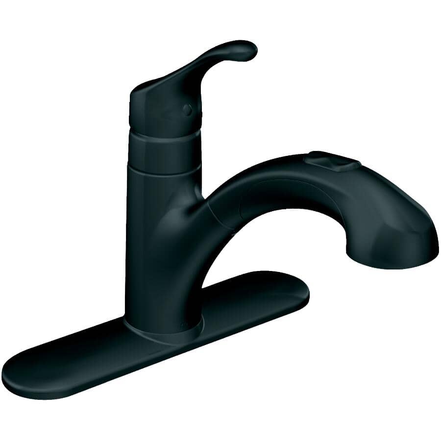 Renzo Single Handle Pull-Out Kitchen Faucet - Matte Black