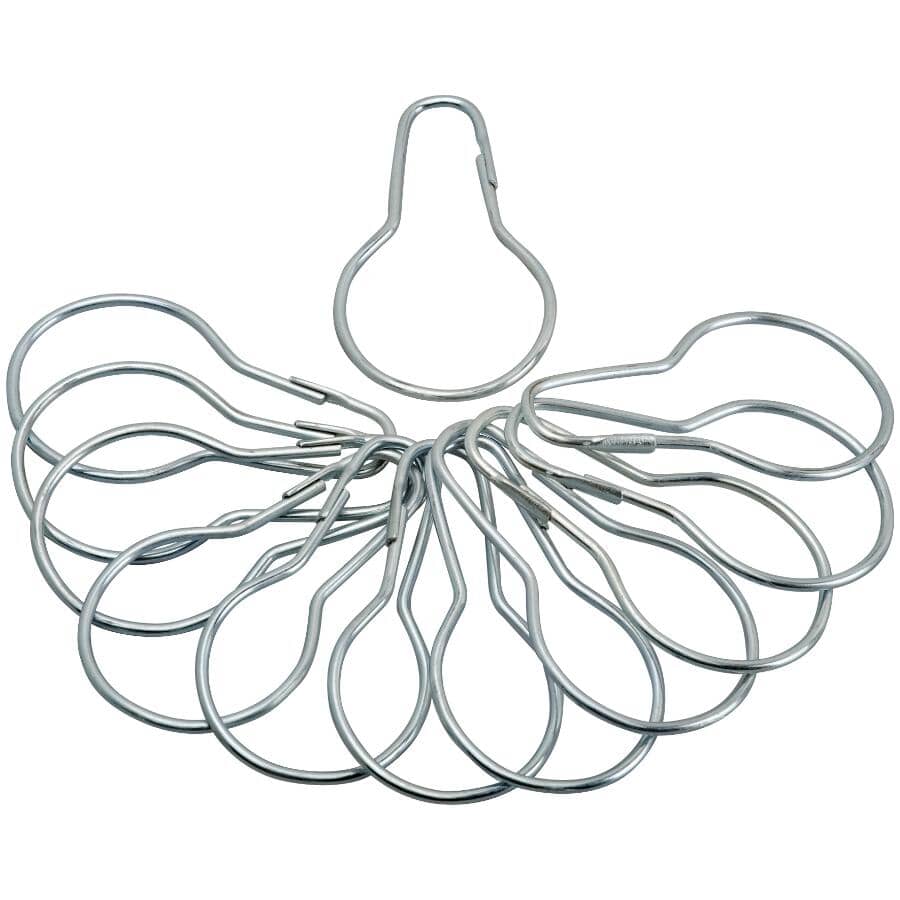 Shower Curtain Rings - Steel, 12 Pack