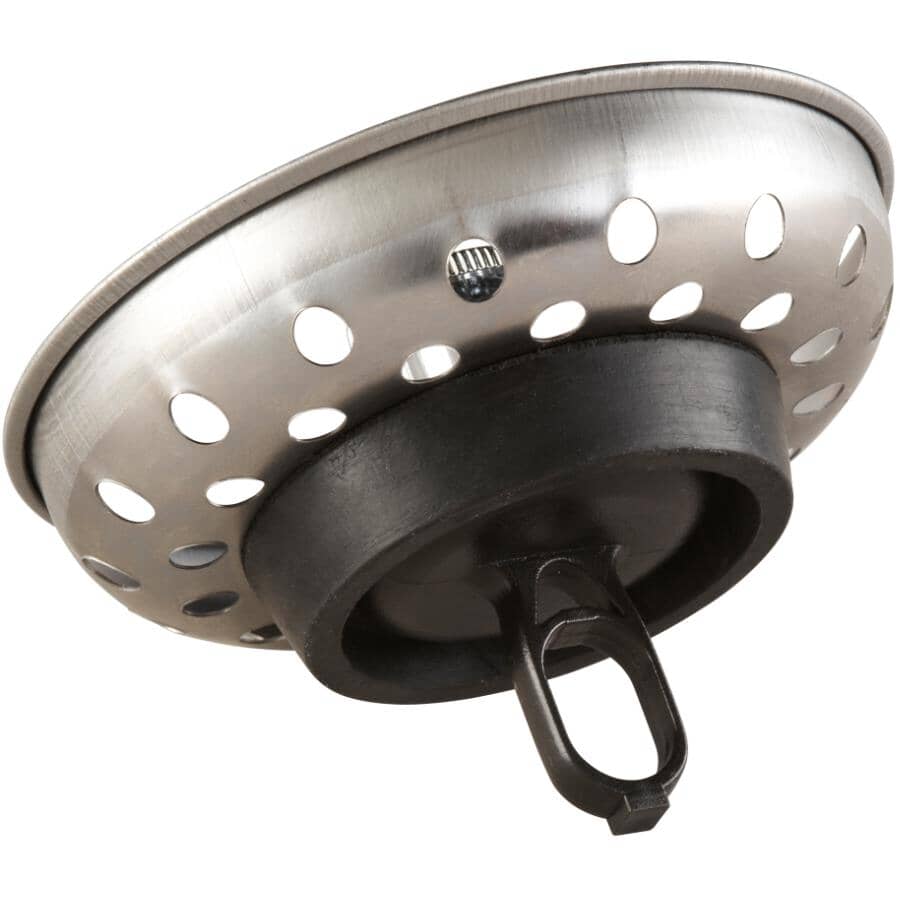 Sink Basket Strainer - with Teardrop Clip, Stainless Steel