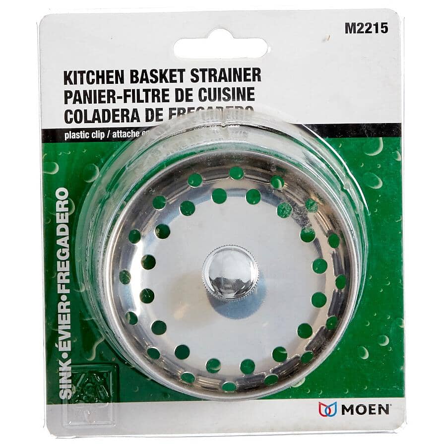 Sink Basket Strainer - with Teardrop Clip, Stainless Steel