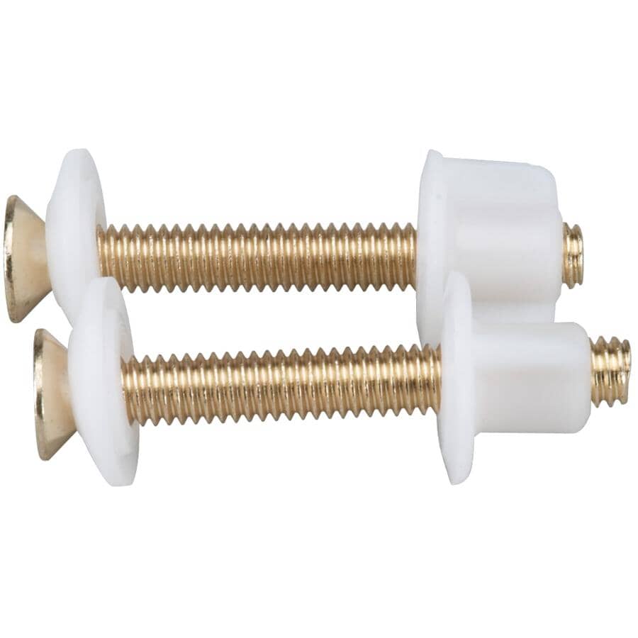 Toilet Seat Hinge Bolts - Brass