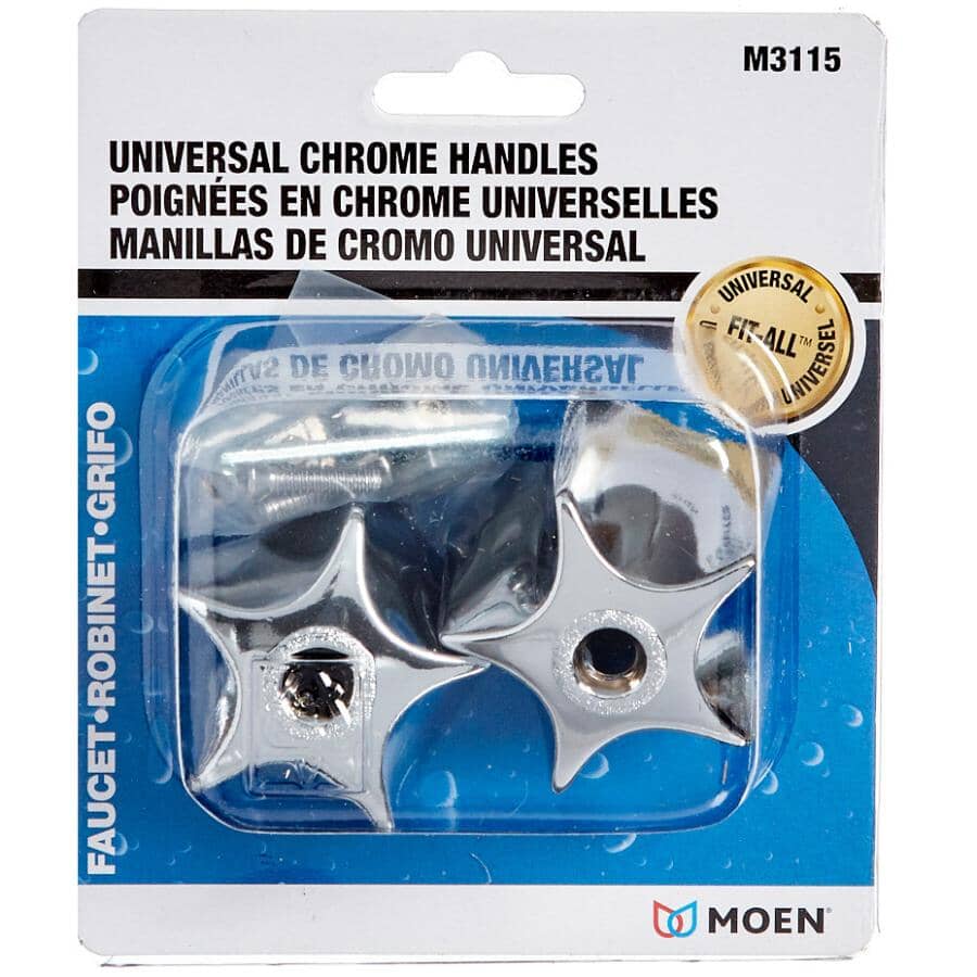 Universal Faucet Handles - Chrome, 2 Pack