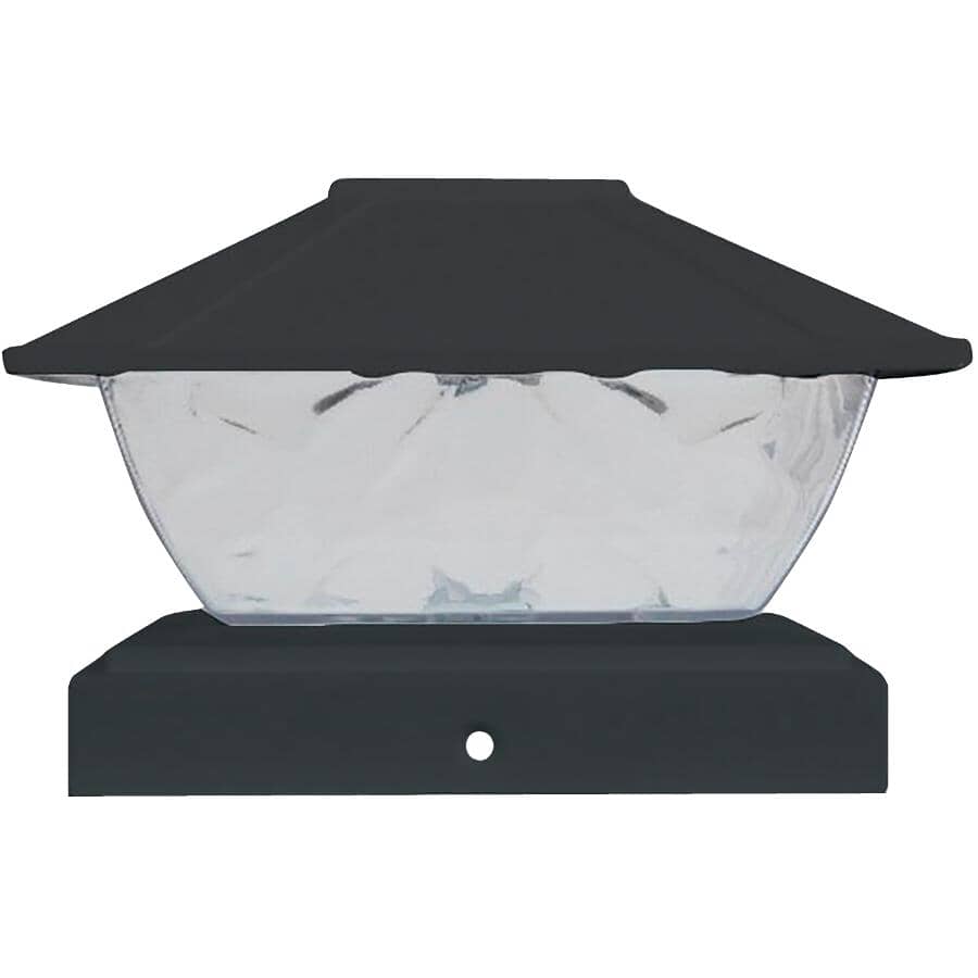 Adjustable Solar Post Cap - for 4" x 4", 4.5" x 4.5" or 5" x 5" Post, Black