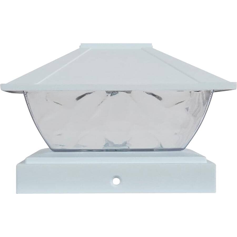 Adjustable Solar Post Cap - for 4" x 4", 4.5" x 4.5" or 5" x 5" Post, White