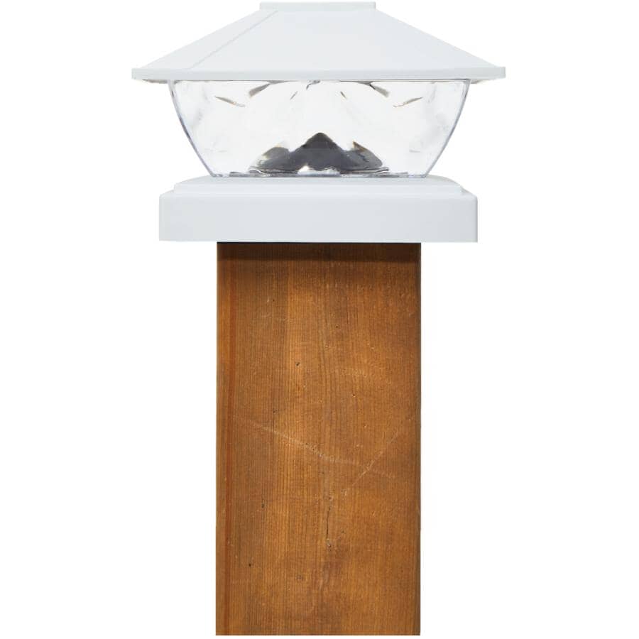 Adjustable Solar Post Cap - for 4" x 4", 4.5" x 4.5" or 5" x 5" Post, White