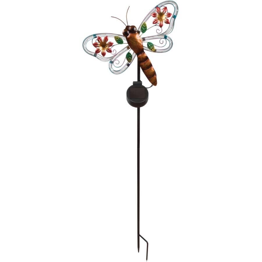 Metal Dragonfly Solar Garden Stake with Microdot Rope Wings