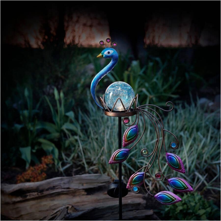 Metal Peacock Solar Garden Stake