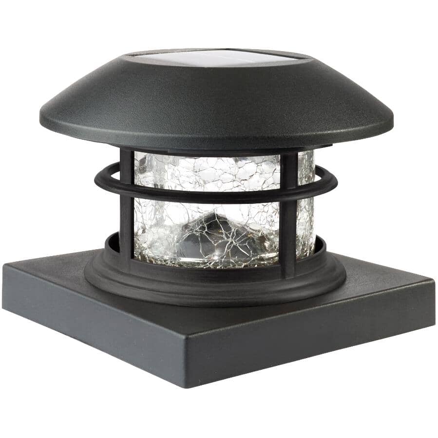 Solar Fence Post Cap Light with Bubble Glass Lens - 2 Pack