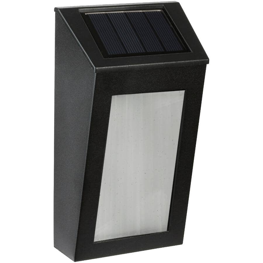 Solar Metal Wall Light with Bubble Glass Lens - 2 Pack